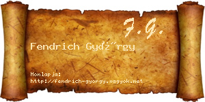 Fendrich György névjegykártya