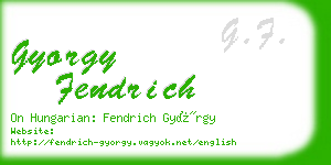 gyorgy fendrich business card